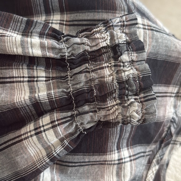 Classic plaid button down shirt meets adorable Nehru collar snd style style! - Picture 7 of 7